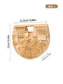 Size guide for large bamboo handbag showing dimensions 32.5cm width and 32cm height - L Semi-circle 32.5x32cm