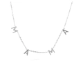Collier avec pendentif lettres MAMA en argent poli sur une chaîne délicate - Collier Argent 3 (MAMA)
