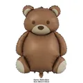 Matte brown bear foil balloon for kids birthday party decoration, size 89cm x 65cm - Matte Bear / 89cmx65cm