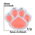 Pendentif patte de chat orange et argent, taille 8x9mm, accessoire léger 0,7g - F1202-Patte Orange