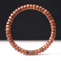 Bracelet en bois de santal brun rouge poli en forme de barillet avec veinage naturel - Premium 4x7mm / Palissandre d'Afrique
