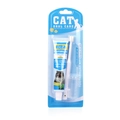 Cat oral care kit with 75g toothpaste, toothbrush and silicone finger brush in blue - 360 Degree Toothbrush Set