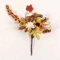 Autumn decorative branch with sunflower, berries, maple leaves, and a green mini pumpkin - CZ702 Sunflower White Flower Green Pumpkin