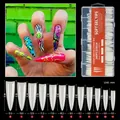 Size chart for 240pcs XXXL extra long clear soft gel nail tips in 12 different sizes - Natural Color - Pointed French - H104-16