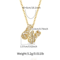 Detailed measurement showing size and weight for the gold W letter zircon pendant necklace - Letter W Style (KN0422-W)