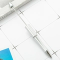 Sleek silver DIY beadable metal ballpoint pen with a minimalist metallic finish - Silver