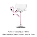 Pink flamingo shape cocktail glass 200ml with elegant clear glass body and stem - Pink and Transparent Flamingo