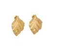 Elegant gold leaf earrings in titanium steel with delicate natural vein textures - Gold Leaf Shape Stud