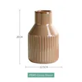 Modern glossy brown ceramic vase with vertical ridges and 20cm height specification - Large / Glossy Brown