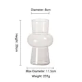 20cm lavender purple wave glass vase with 8cm opening for hydroponic plants - Height 20cm/Diameter 8cm / Light Pink