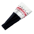 Elastic sports headband with black and white baseball stitch print design - 3# Softball White+Black
