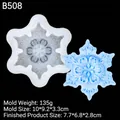 3D snowflake silicone mold for candles and soap with detailed size and weight specs - 2# (B508) / Clear