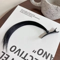 Cosplay hair clip featuring natural black wig strands with professional alligator clip attachment - Natural Black