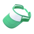 Detail view of fruit green sun visor with white front panel and breathable side mesh - Adjustable / Green