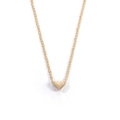 Elegante goldene Wirbel-Herz-Halskette mit minimalistischem Design auf weißem Grund - Flaches Einfaches Herz (KC Gold 11088)