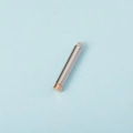 Detailed view of silver and rose gold cylindrical pendant with smooth metal finish - Rose Gold (Inner) + Steel Color (Outer)