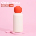 350ml ivory white stainless steel vacuum flask with a creative cinnabar orange sphere lid - Ivory White Body with Cinnabar Orange Ball Lid