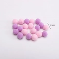 Mix of 1.5cm pink and purple plush pom-poms for DIY Christmas bouquet decorations - 1.5cm Christmas Pom Poms [Pink+Purple] 20pcs