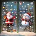 Christmas window stickers featuring Santa, snowman, and reindeer for holiday decoration - 2-Pack Set Santa Claus & Snowman (BQ482+486)