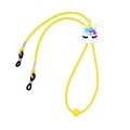 Cordino giallo per occhiali da bambini con unicorno e anelli antiscivolo in silicone regolabili - Giallo