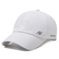 Berretto da baseball sportivo bianco ad asciugatura rapida con logo laterale - Regolabile / Bianco