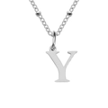 Silver titanium steel beaded satellite chain necklace with uppercase letter Y pendant - Letter Y / Silver