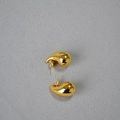 Polished gold-plated chunky water drop earrings in a minimalist teardrop shape - Small / Gold