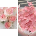 Pink roses and orchids with pearls in pink matte wrapping paper for DIY decoration - Matte Flamingo Pink/450ml