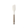 Cream silicone kitchen spatula with brown handle for non-stick cookware - Spatula