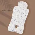 Universal ramie cooling gel mat for strollers featuring blue antelope and forest patterns - White Antelope Ramie
