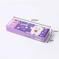 Purple large capacity double-layer stationery box for students with cute bear design - Purple Bear