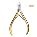 Golden stainless steel cuticle nipper with single spring design for manicure care - Single Spring Style / Gold