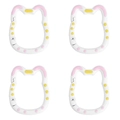 Set of 4 cute white cartoon cat spring lobster clasps for DIY keychains and charms - 1pc/pack / White