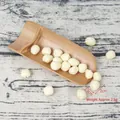 Realistic artificial lotus seed food model, size 1.5x2cm, displayed on a bamboo spoon - 1 Piece/Pack (2cm*1.5cm) / Pure White Lotus Seed