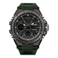Sanda military green waterproof sport watch with dual display and digital features - 6008 Black Green Men's