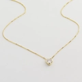 Elegant s925 silver heart necklace in golden finish with sparkling clear zircon stone - Heart Pendant / Gold