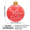 Red inflatable PVC Christmas ball with Merry Christmas text and snowflake patterns - Christmas Ball / Red Letter