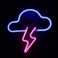 Neon wall light featuring a blue cloud and pink lightning bolt for bedroom decor - 1-2W / Cloud + Lightning Blue Pink