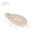 Silver oval stainless steel pendant featuring letter Y engraving with 16mm height - Letter Y(ZA2254S-Y) / Pendant Only / Silver
