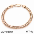 Bracciale a tre fili in oro rosa con doppia fila di zirconi, misura 210x6mm - Bracciale / Oro rosa