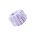 Soft purple and white striped plush wristbands for spa and face washing prevents water spills - Purple Striped