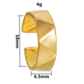 Golden geometric faceted open ring for women with 18mm height and 4g weight dimensions - Adjustable Open / Gold