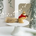 Plush brown squirrel ornament with red scarf and pine cone for Christmas tree decoration - Brown Squirrel with Scarf Holding Pine Cone