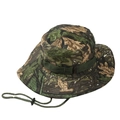 Detailansicht eines Camouflage-Hutes mit Belüftungslöchern und verstellbarem Kinnriemen - M (56-58cm) / Bionische Camouflage Stil D