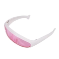 Futuristic white wrap-around sunglasses for pets with pink translucent lenses - One-piece Pink