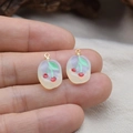 DIY kersenhanger van witte hars met rode vruchten en gouden metalen ringetje - Kers Onregelmatig 12*19mm / Opalite