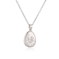 Collana in argento a goccia con incisione a palmo e iscrizioni di benedizione cinese - Ciondolo con Impronta della Mano in Argento / Argento