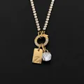 Collana elegante in acciaio inossidabile placcato oro 14K con lettera Z e cristallo - Lettera Z