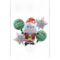 5-piece Christmas foil balloon set with Santa Claus and Merry Christmas stars - Santa Claus