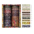 12-roll vintage washi tape set with traditional landscape patterns in various widths - Mountain Dwelling